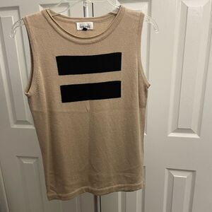 Diane Snyder Silk/Cashmere Hand Knit Tan Sweater size Small